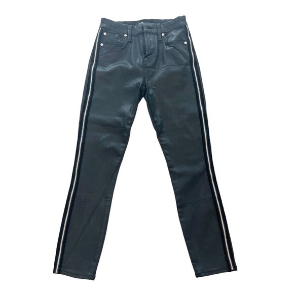 7 For All Mankind Denim - 7 For All Mankind B(Air) Skinny Jeans in Coated Black - Womens Size 25